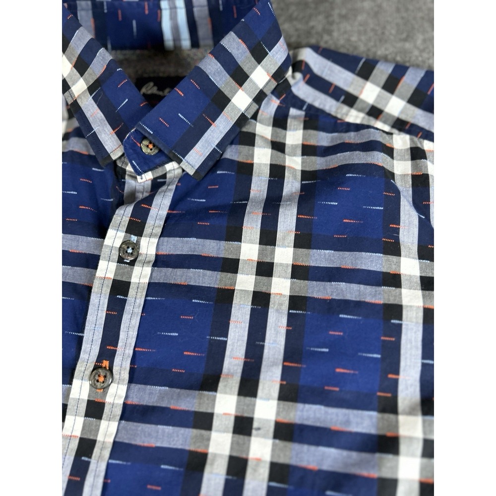 Robert Graham Shirt Mens Large Multicolor Striped Button Up Retro Casual Club